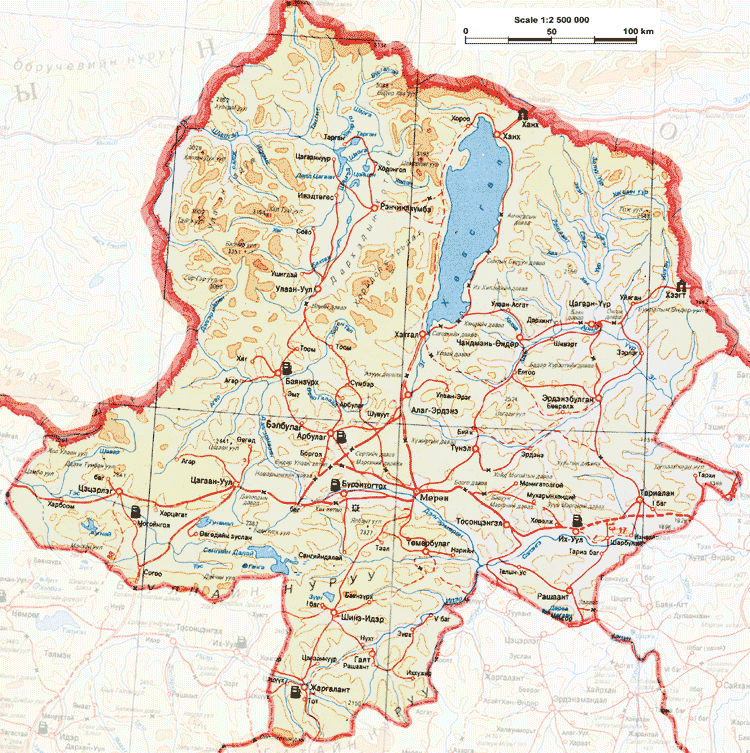Mapa del Khövsgöl