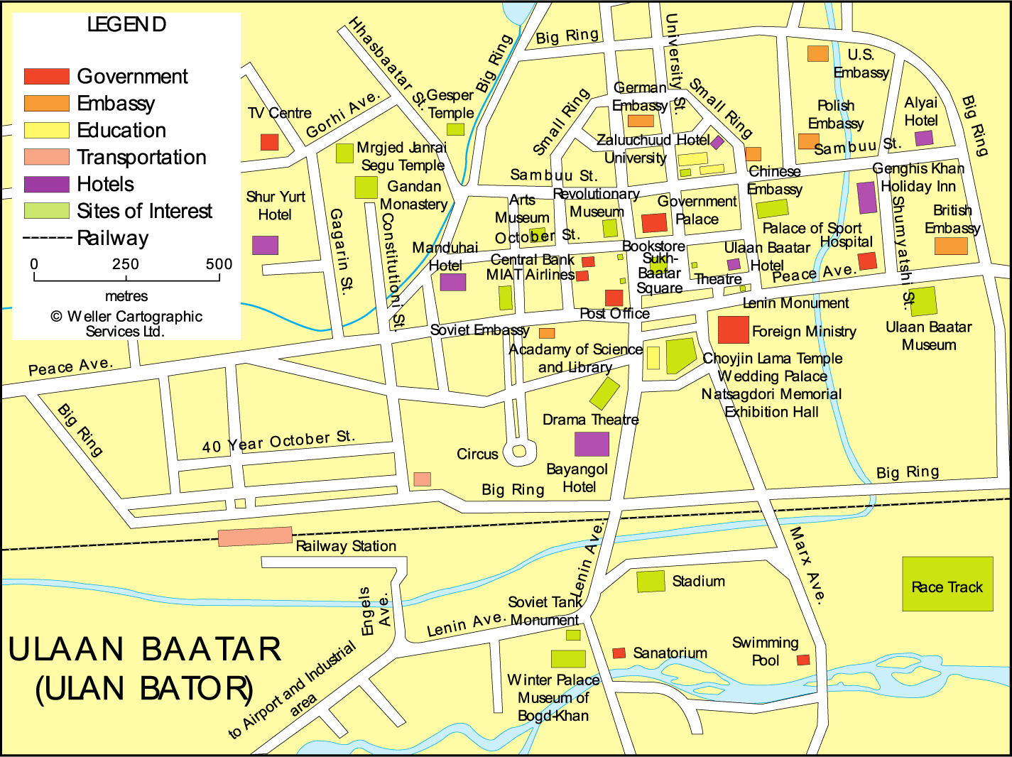 downtown map of Ulaanbaatar
